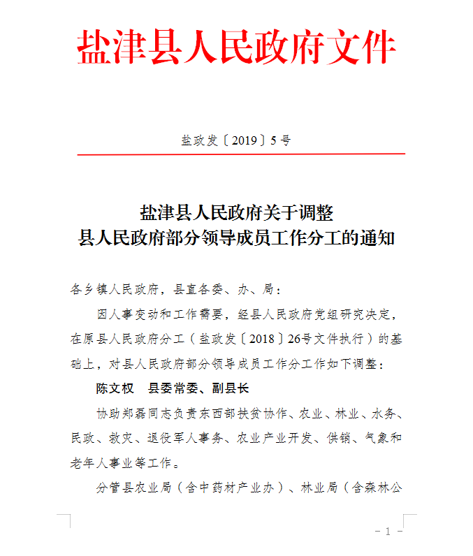 盐津县人民政府办公室最新人事任命通知发布